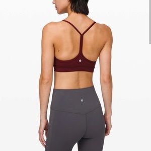 Lululemon flow y nulu bra size 10 red merlot